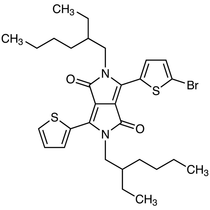 3-(5-Bromo-2-thienyl)-2,5-bis(2-ethylhexyl)-6-(2-thienyl)pyrrolo[3,4-c]pyrrole-1,4-dione >98.0%(HPLC)(N) - CAS 1308671-90-0