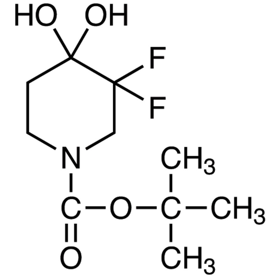 1-(tert-Butoxycarbonyl)-3,3-difluoro-4,4-dihydroxypiperidine >97.0%(GC) - CAS 1067914-83-3