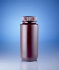 Şişe (Pe-Hd), Geniş Boyun - Vidalı Kapaklı - Kahve Renkli   1000 ml