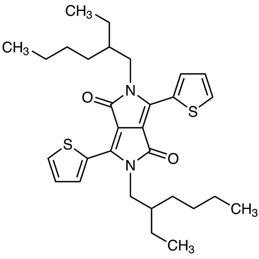 2,5-Bis(2-ethylhexyl)-3,6-di(2-thienyl)-2,5-dihydropyrrolo[3,4-c]pyrrole-1,4-dione >98.0%(HPLC) - CAS 1185885-86-2