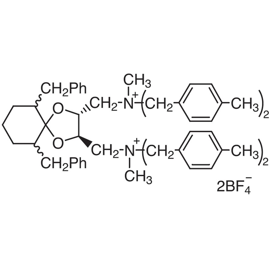 6,10-Dibenzyl-N,N'-dimethyl-N,N,N',N'-tetrakis(4-methylbenzyl)-1,4-dioxaspiro[4.5]decane-(2R,3R)-diylbis(methylammonium) Bis(tetrafluoroborate) [=(R,R)-TaDiAS-2nd] >97.0%(N) - CAS 2010983-27-2