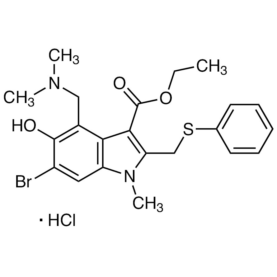 Arbidol Hydrochloride >98.0%(HPLC) - CAS 131707-23-8