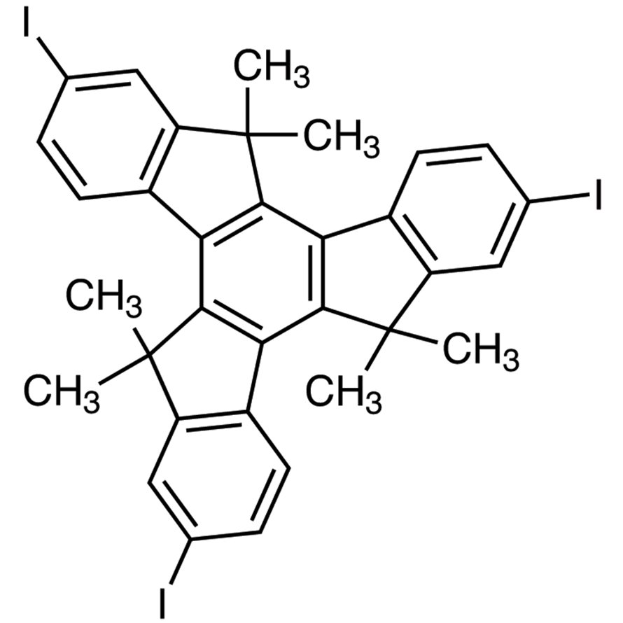 10,15-Dihydro-2,7,12-triiodo-5,5,10,10,15,15-hexamethyl-5H-tribenzo[a,f,k]trindene >97.0%(HPLC) - CAS 597554-77-3