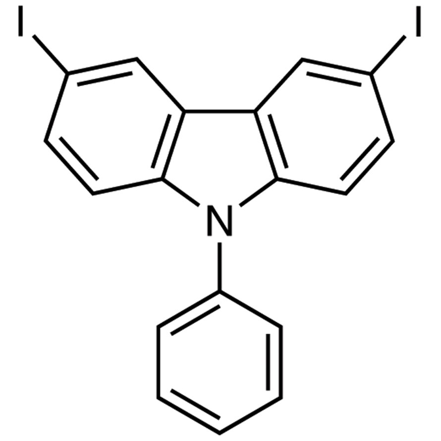 3,6-Diiodo-9-phenylcarbazole >98.0%(GC) - CAS 57103-21-6