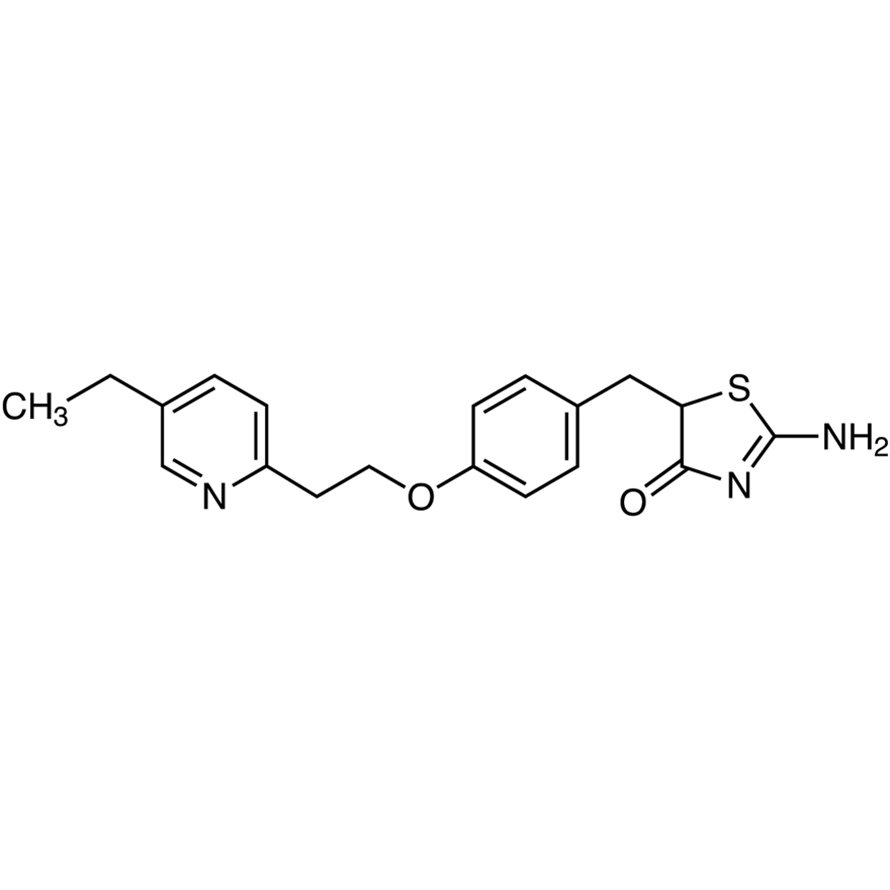 2-Amino-5-[4-[2-(5-ethyl-2-pyridyl)ethoxy]benzyl]thiazol-4(5H)-one >98.0%(T)(HPLC) - CAS 105355-26-8