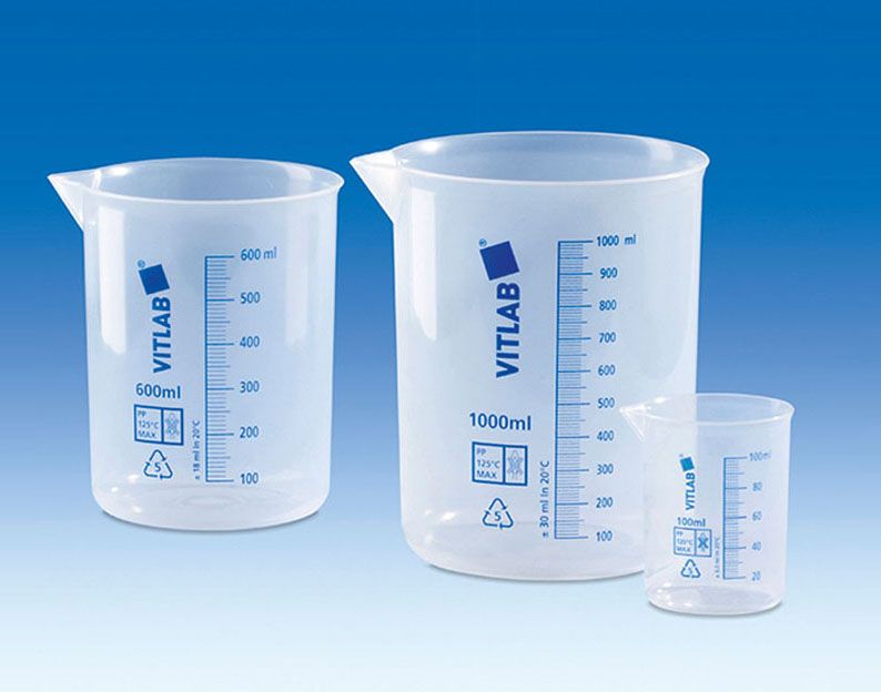 Beher Plastik Mavi Taksimatlı, (Pp) Mat   10 ml