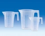 Beher-Kulplu, Plastik (Pp) Mat,  Taksimatları, Baskılı, Konik Tip   2000 ml