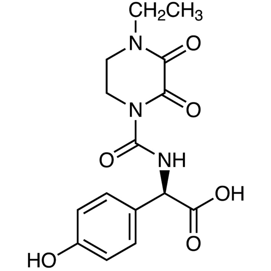 (R)-(-)-α-[[(4-Ethyl-2,3-dioxo-1-piperazinyl)carbonyl]amino]-4-hydroxybenzeneacetic Acid >98.0%(T)(HPLC) - CAS 62893-24-7