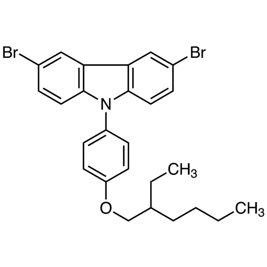 3,6-Dibromo-9-[4-(2-ethylhexyloxy)phenyl]-9H-carbazole >95.0%(HPLC)(N) - CAS 946491-48-1