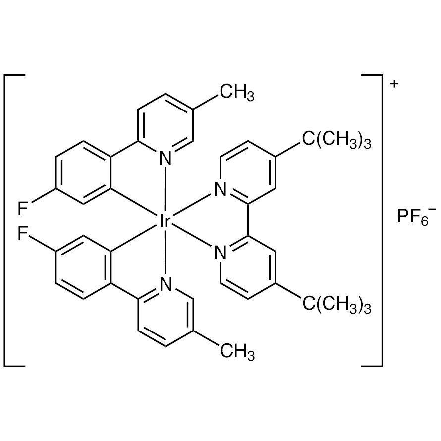(4,4'-Di-tert-butyl-2,2'-bipyridine-κ2N1,N1')[bis[5-fluoro-2-(5-methyl-2-pyridinyl-κN)phenyl-κC1]]iridium Hexafluorophosphate >90.0%(HPLC) - CAS 808142-88-3