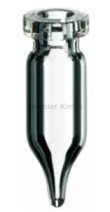 Vial 0,9ml, Mikro Kıvrım Boyunlu, 32 X 10mm, Şeffaf, 1. Hidrolitik Kalite, Konik