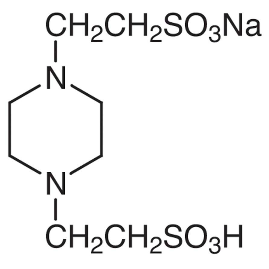 Piperazine-1,4-bis(2-ethanesulfonic Acid) Monosodium Salt [Good's buffer component for biological research] >99.0%(T) - CAS 10010-67-0
