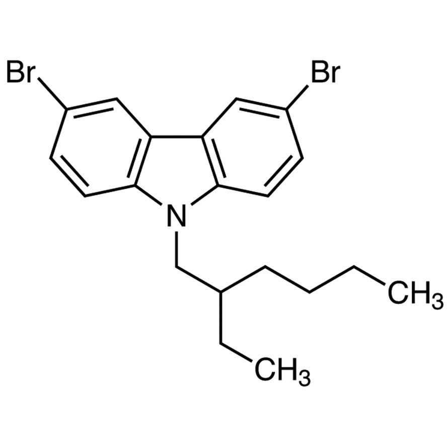 3,6-Dibromo-9-(2-ethylhexyl)carbazole >98.0%(GC) - CAS 173063-52-0