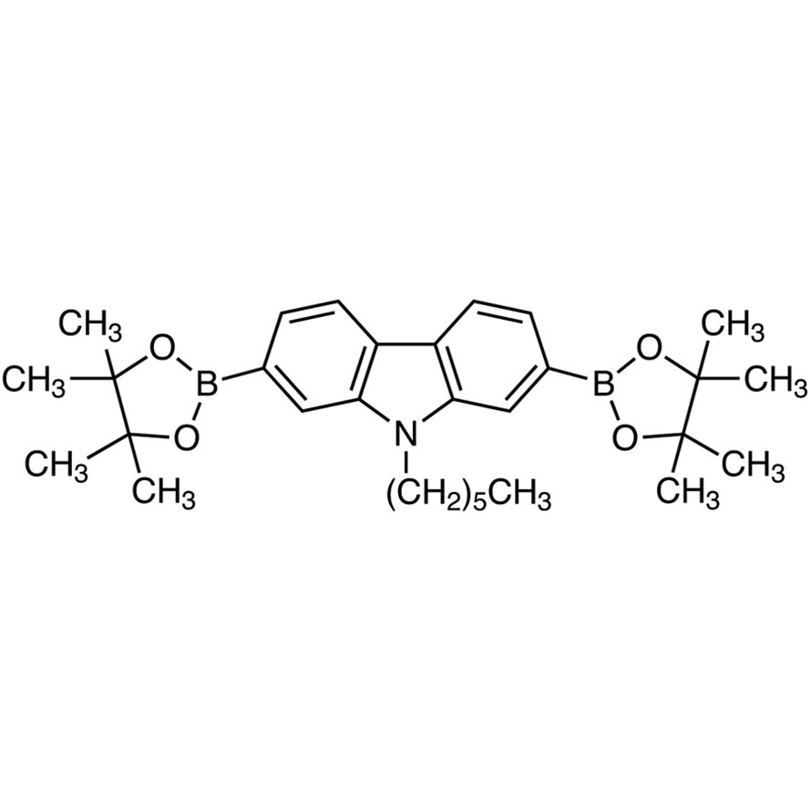 9-Hexyl-2,7-bis(4,4,5,5-tetramethyl-1,3,2-dioxaborolan-2-yl)-9H-carbazole >98.0%(HPLC) - CAS 871696-12-7