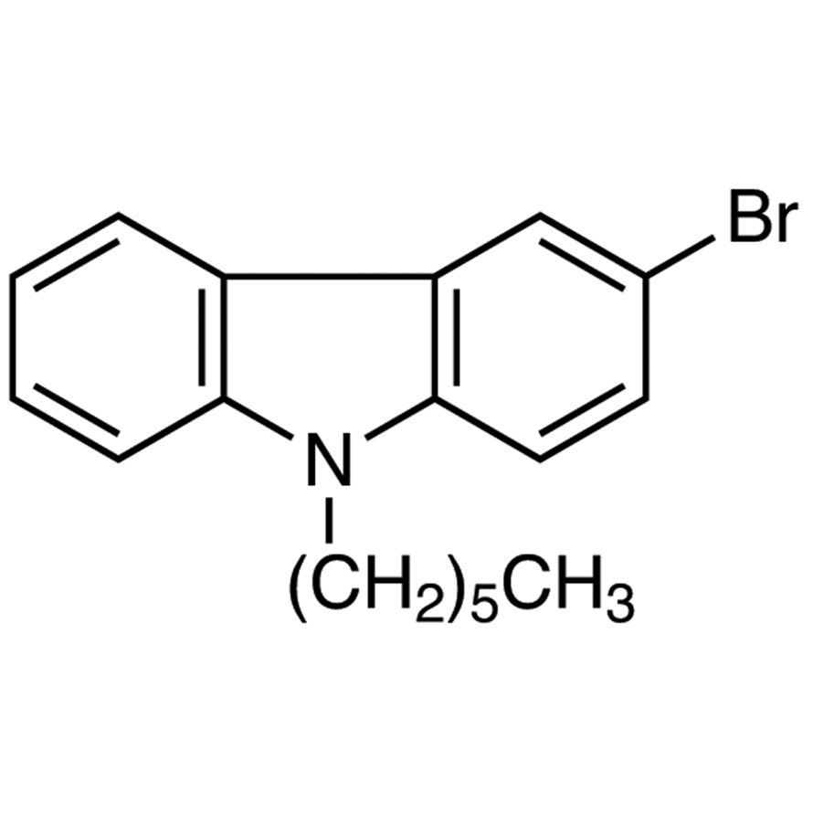 3-Bromo-9-hexyl-9H-carbazole >99.0%(GC) - CAS 156972-74-6