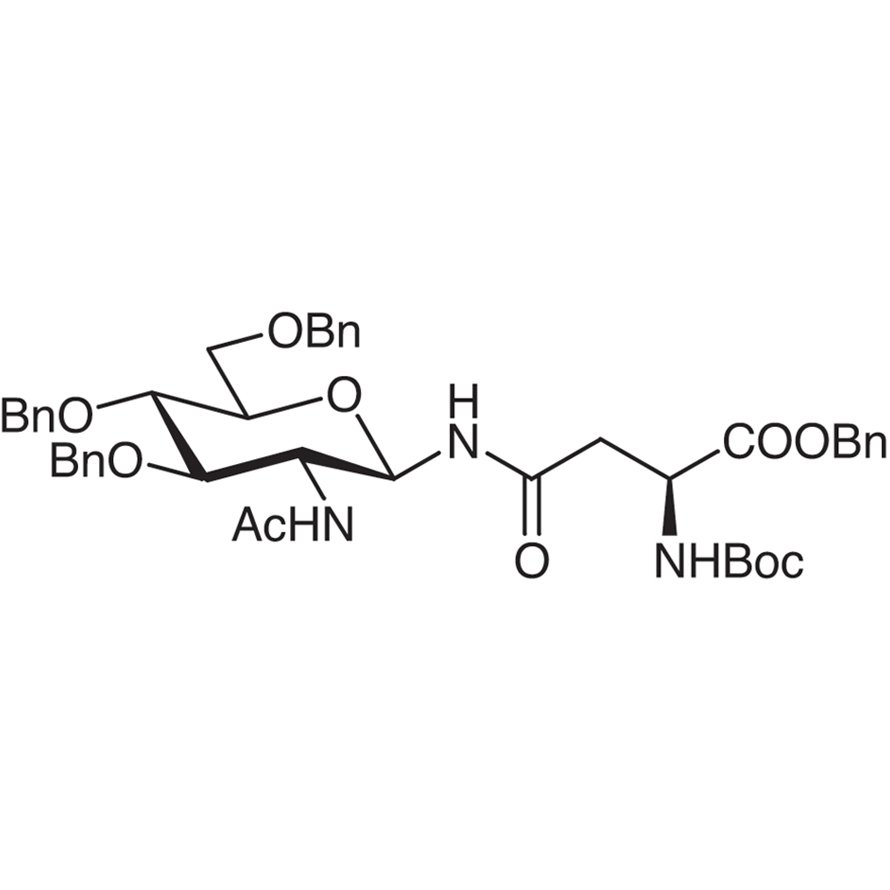Nω-(2-Acetamido-3,4,6-tri-O-benzyl-2-deoxy-β-D-glucopyranosyl)-Nα-(tert-butoxycarbonyl)-L-asparagine Benzyl Ester >97.0%(HPLC) - CAS 219968-28-2
