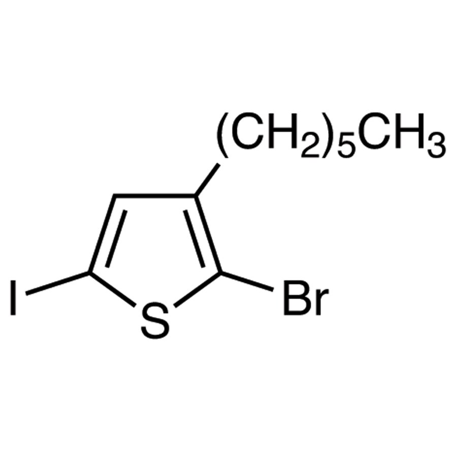2-Bromo-3-hexyl-5-iodothiophene (stabilized with Copper chip) >97.0%(GC) - CAS 160096-76-4