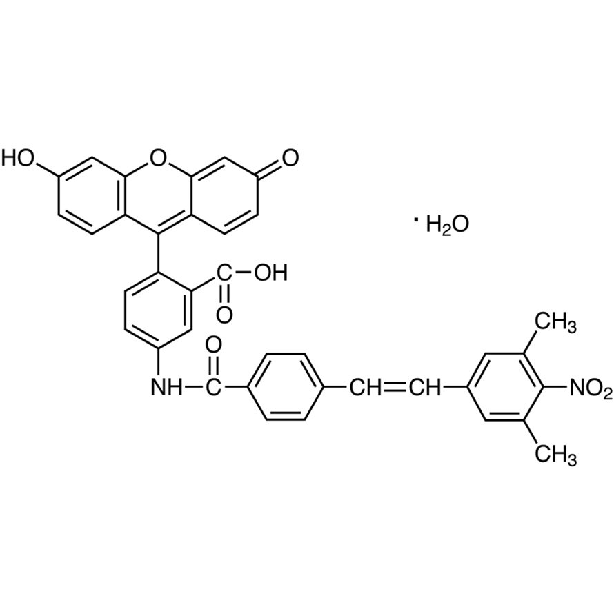 5-[4-(3,5-Dimethyl-4-nitrostyryl)benzamido]-2-(6-hydroxy-3-oxo-3H-xanthene-9-yl)benzoic Acid Monohydrate >90.0%(HPLC) - CAS 1160555-05-4